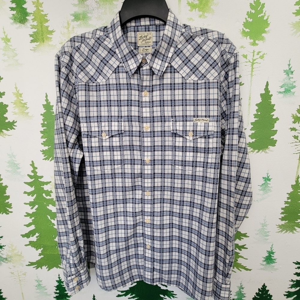 Lucky Brand Plaid Button-Down Shirt.